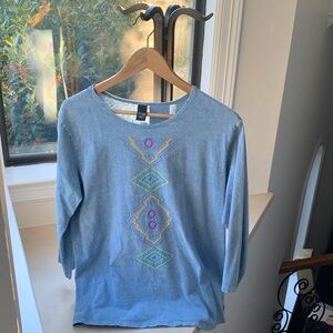 Saba Light Blue Denim Top